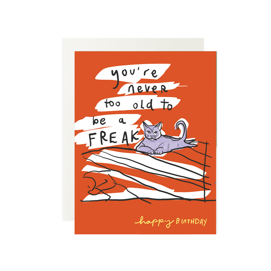 Freak Kitty Birthday Card