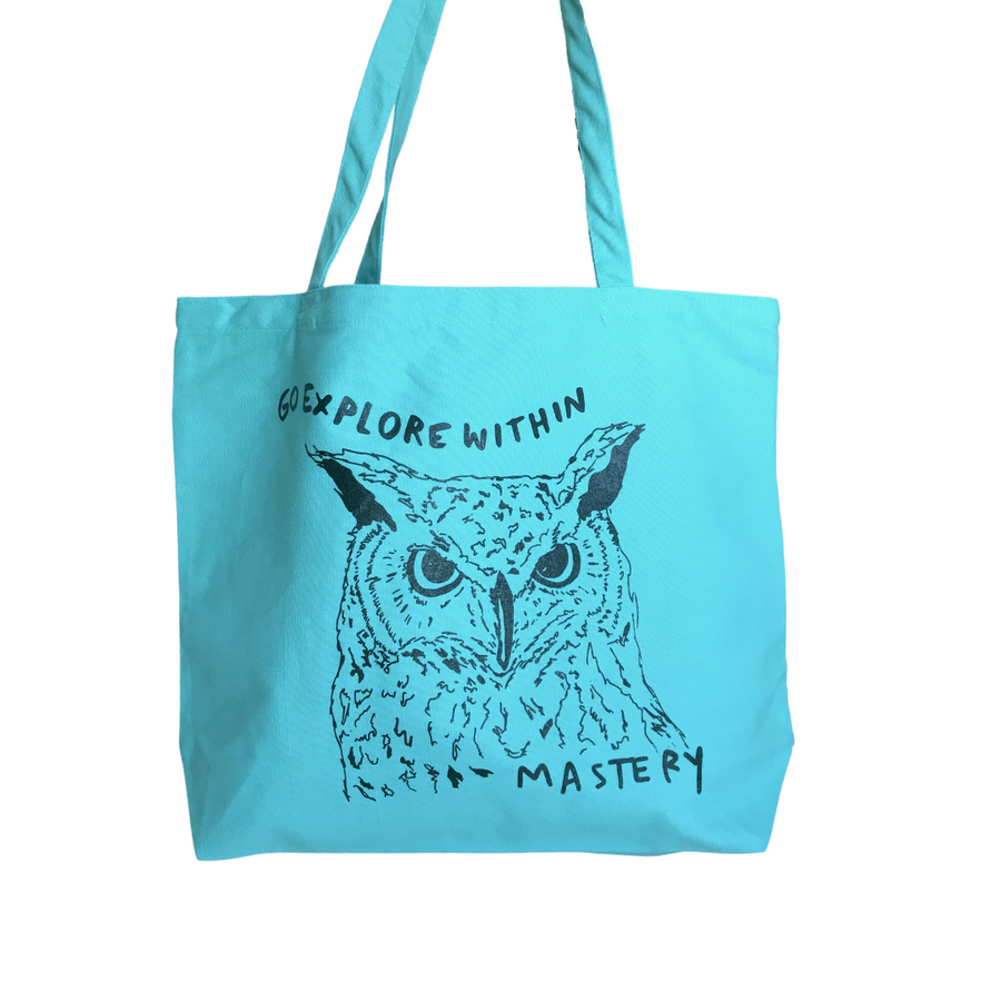 Go Explore Within Oversized Owl Tote Bag